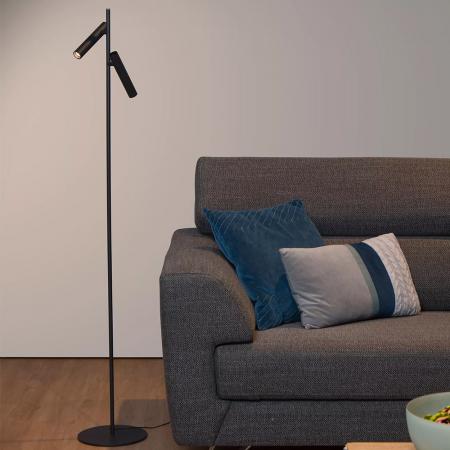 Lucide PHILON Stehleuchte mit Leselampe LED 2x4,5W 3000K Schwarz dimmbar Touch