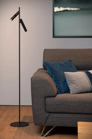 Lucide PHILON Stehleuchte mit Leselampe LED 2x4,5W 3000K Schwarz dimmbar Touch