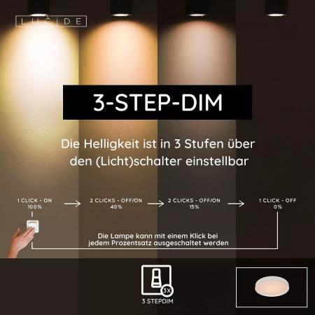 Lucide NURIA LED Deckenleuchte Ø50 cm 3-StepDim Weiß