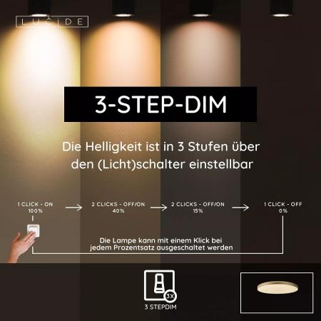 Lucide UNAR Deckenleuchte Ø80 cm LED 80W 2700K Mattes Gold/Messing – 3-StepDim, 5000lm moderne LED Deckenlampe
