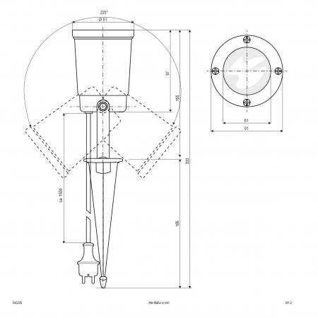 EVN Erdspießleuchte mit Schutzkontaktstecker, IP54 545235