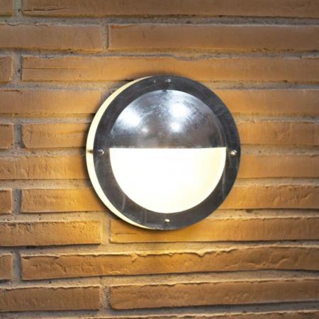 Runde Wandleuchte MALTE  aussen verzinkter Stahl
