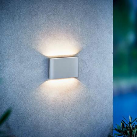 Flache LED-Außenwandleuchte weiß Superschlankes Design