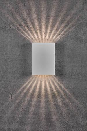 LED-Außenwandleuchte up&down weiß mit vielen Abstrahlvarianten für verschiedene Lichtspiele