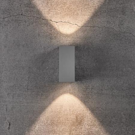 Nordlux Asbol Kubi Innen- und Außenwandleuchte eckig in grau inkl. warmweißer LED