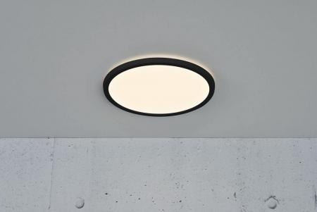 Flache leistungsstarke LED-Badezimmer Deckenleuchte schaltbar schwarz