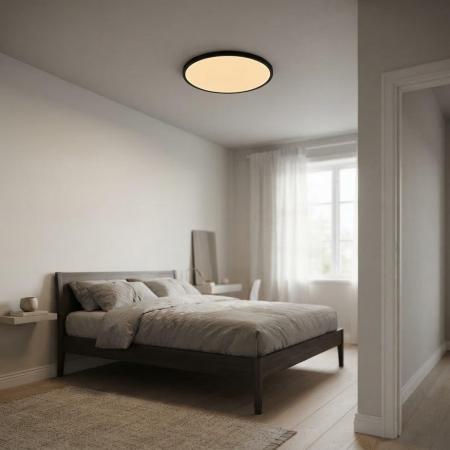 Nordlux Oja 60 28W 3200lm 2700K Warmweiß Ra80 120° 3-Step Moodmaker Deckenleuchte Schwarz