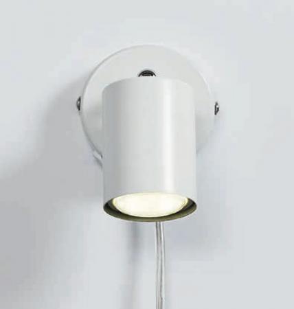 Weißer LED-Strahler Explore mit zylindrischem Metallschirm