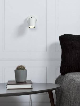 Weißer LED-Strahler Explore mit zylindrischem Metallschirm