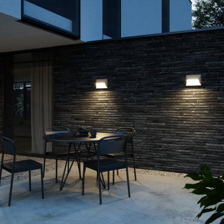 Nordlux Pontio 27 klassische Wandleuchte Sandfarbig Spritzwasser geschützt dimmbar kompakte Größe elegantes Design