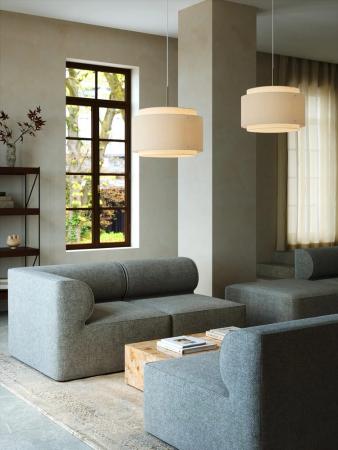 Design For The People Takai Pendelleuchte Beige – skandinavische Designer-Hängeleuchte von Sofie Lefèvre