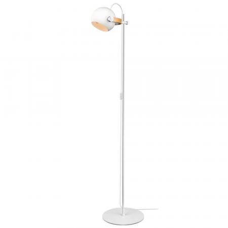 Halo Design 1-flammige Stehleuchte DC Weiß & Eiche 150cm mit verstellbarem Lampenkopf