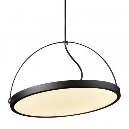 Halo Design Schwenkbare Pendelleuchte PIVOT Schwarz/Oxid aus Metall/Acryl Ø40cm