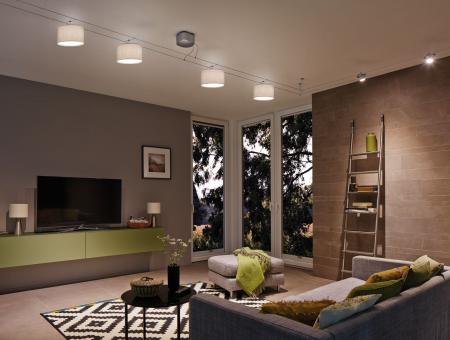 Aktion: Nur noch angezeigter Bestand verfügbar - Paulmann 60352 DecoSystems Schirm Tessa max 50W Hellgrau Stoff