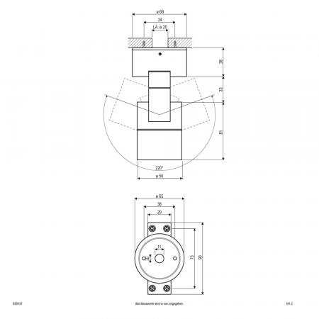 EVN Maskuliner Deckenstrahler für GU10 Leuchtmittel dreh- und schwenkbar rund anthrazit IP54 - feuchtraumgeeignet