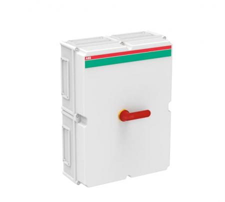 ABB OT1000BFCC3A Sicherheitsschalter im Kunststoffgehäuse 3-polig 560 kW 400 V mit rot-gelbem Grif, IP65 Einführung oben und unten