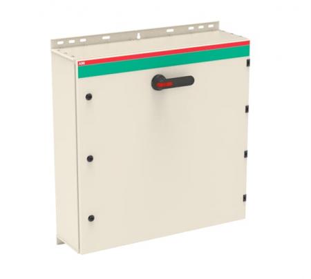 ABB OT400DAUR6TZ Sicherheitsschalter im Stahlblechgehäuse 6-polig 220 kW 400 V mit schwarzem Griff, IP65 Einführung unten
