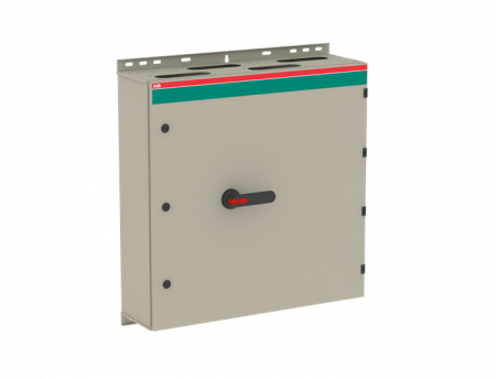 ABB OT400DLCC6TZ Sicherheitsschalter im Stahlblechgehäuse 6-polig 220 kW 400 V mit schwarzem Griff, IP65 Einführung oben und unten