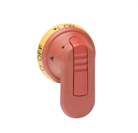 ABB OHY65J6E00S Pistolengriff rot-gelb 65 mm Wellen-ø 6 mm IP65 Beschriftung I-0/ON-OFF seitl. montiert