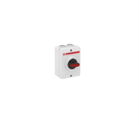 ABB OTP16HT3M1 Sicherheitsschalter im Kunststoffgehäuse 3-polig 7,5 kW 400 V mit schwarzem Griff, IP65 Einführung oben und unten