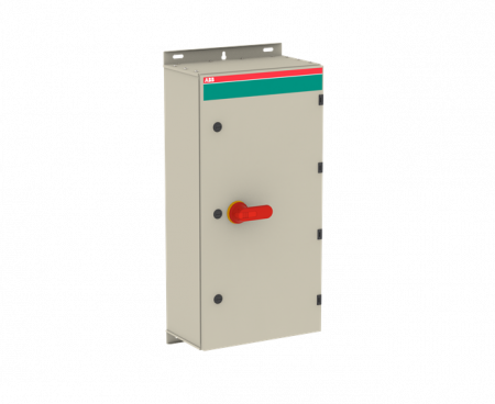 ABB OT630KBUC3AZ Sicherheitsschalter im Stahlblechgehäuse 3-polig 315 kW 400 V mit rot-gelbem Griff, IP65 Einführung unten