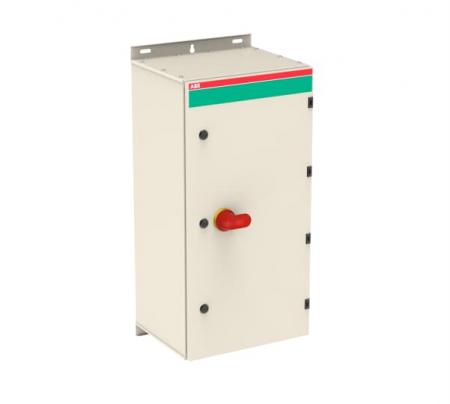 ABB OT630KBUR3AZ Sicherheitsschalter im Stahlblechgehäuse 3-polig 315 kW 400 V mit rot-gelbem Griff, IP65 Einführung unten