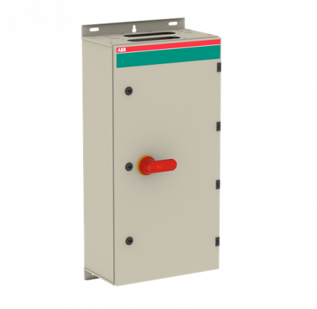 ABB OT400DLCC4AZ Sicherheitsschalter im Stahlblechgehäuse 4-polig 220 kW 400 V mit rot-gelbem Griff, IP65 Einführung oben und unten