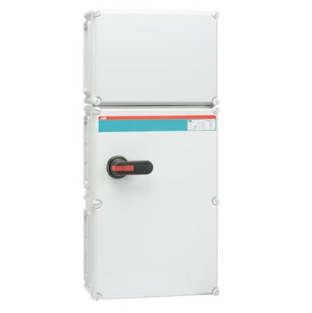 ABB OT400DFCC4T Sicherheitsschalter im Kunststoffgehäuse 4-polig 220 kW 400 V mit schwarzem Griff, IP65 Einführung oben und unten