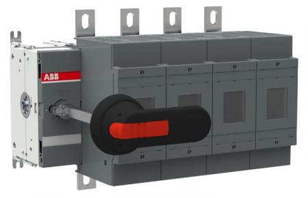 ABB OS400D04N2P Lasttrennschalter für Sicherungen 4-polig 400 A, mit Griff und Welle ungesich. Neutralleiter (rechts)