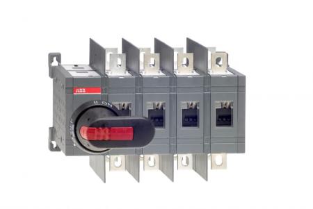 ABB OT200E04WCP Lastumschalter 4-polig 200 A, mit Griff und Welle/offene Umschalt. I-0-II/großer Phasenabstand