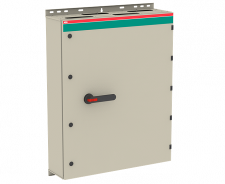 ABB OT800ELCC6TZ Sicherheitsschalter im Stahlblechgehäuse 6-pole 400 kW 400 V mit schwarzem Griff, IP65 Einführung oben und unten