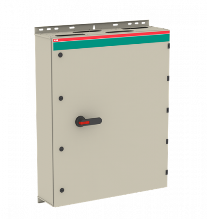 ABB OT1250ELCC3TZ Sicherheitsschalter im Stahlblechgehäuse 3-polig 710 kW 400 V mit schwarzem Griff, IP65 Einführung oben und unten