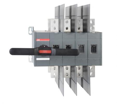 ABB OT800U04CP Lastumschalter 4-polig 800 A, mit Griff und Welle offene Umschaltung I-0-II
