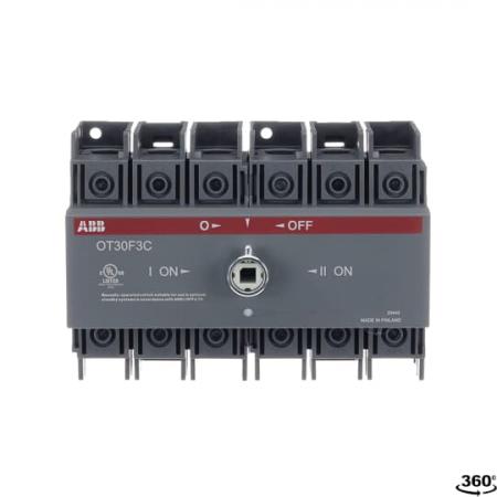 ABB OT30F3C Lastumschalter 3-polig 30 A, ohne Griff und Welle offene Umschaltung I-0-II/ UL/CSA