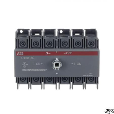 ABB OT60F3C Lastumschalter 3-polig 60 A, ohne Griff und Welle offene Umschaltung I-0-II/ UL/CSA