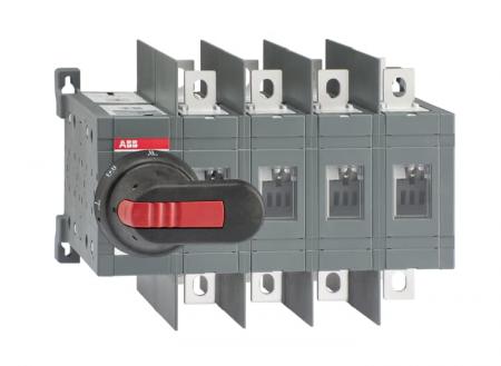 ABB OT160E04WCFP Lastumschalter 4-polig 160 A, mit Griff und Welle schnelle Umschaltung I-0-II, großer Phasenabstand