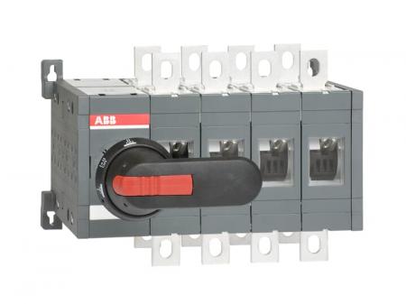 ABB OT315E04CLP Lastumschalter ohne 0 Position 4-polig 315 A, mit Griffe und Welle schnelle Umschaltung I-I+II-II