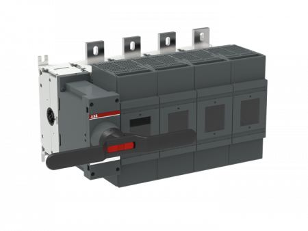 ABB OS1250D04N2K Lasttrennschalter für Sicherungen 4-polig 1250 A, mit direkt montiertem Griff ungesich. Neutralleiter (rechts)