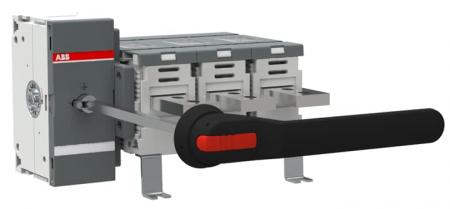 ABB OT1600EM03P Erdungsschalter 3-polig mit Griff und Welle Mech. 90° gedreht Icw/1 Schließer 50 kA, Icm 110 kA