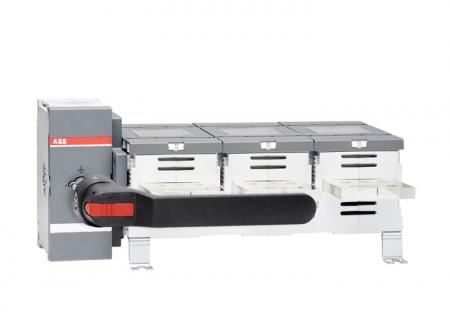 ABB OT2000EM03P Erdungsschalter 3-polig mit Griff und Welle Mech. 90° gedreht Icw/1 Schließer 55kA, Icm 176 kA