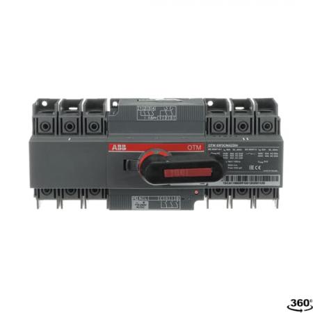 ABB OTM63F3CMA230V Lastumschalter mit Motor 3-polig 63 A, mit Griff für manuellen Betrieb Motorspannung Ue 110-240 V AC/DC/I-0-II