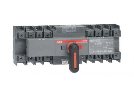 ABB OTM100F4CMA230V Lastumschalter mit Motor 4-polig 100 A, mit Griff für manuellen Betrieb Motorspannung Ue 110-240 V/I-0-II