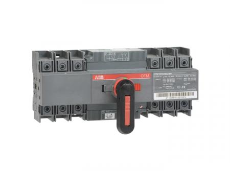 ABB OTM63F3CMA24D Lastumschalter mit Motor 3-polig 63 A, mit Griff für manuellen Betrieb Motorspannung Ue 24V DC/I-0-II