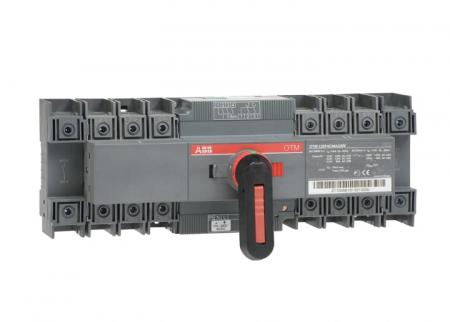 ABB OTM125F4CMA24D Lastumschalter mit Motor 4-polig 125 A, mit Griff für manuellen Betrieb Motorspannung Ue 24V DC/I-0-II