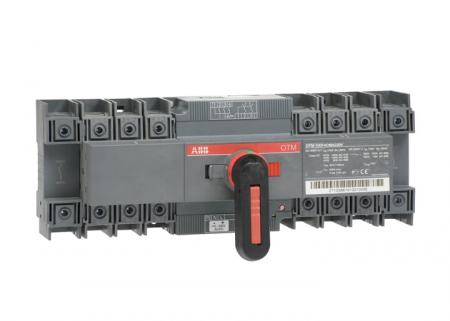 ABB OTM100F4CMA24D Lastumschalter mit Motor 4-polig 100 A, mit Griff für manuellen Betrieb Motorspannung Ue 220-240 V AC/I-0-II