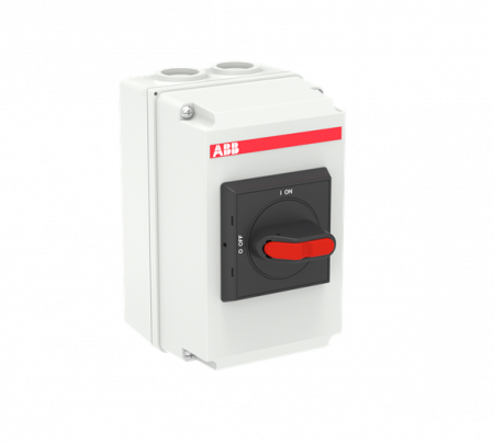 ABB OTDCP25S22M DC-Lasttrennschalter 4-polig 25 A, mit schwarzem Selektorgriff 1000/2x660 V DC Kunstoffgehäuse IP65