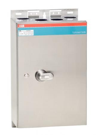 ABB OT160EVRRR3TZ Sicherheitsschalter im Edelstahlgehäuse 3-polig 75 kW 400 V mit Edelstahlgriff IP65 Einführung oben und unten
