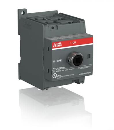 ABB OTDC25US4 DC-Lasttrennschalter 4-polig 25 A, ohne Griff UL 2x600 V DC mit mont. Kurzschlussb. Zweikreis