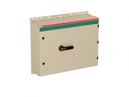 ABB OT160EVLUU6BZ Sicherheitsschalter im Stahlblechgehäuse 6-polig 80 kW 400 V mit schwarzem Griff, IP65 Einführung oben und unten