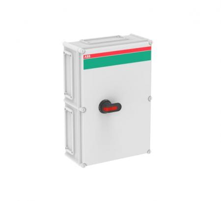 ABB OT160EVFCC4T Sicherheitsschalter im Kunststoffgehäuse 4-polig 80 kW 400 V mit schwarzem Griff, IP65 Einführung oben und unten
